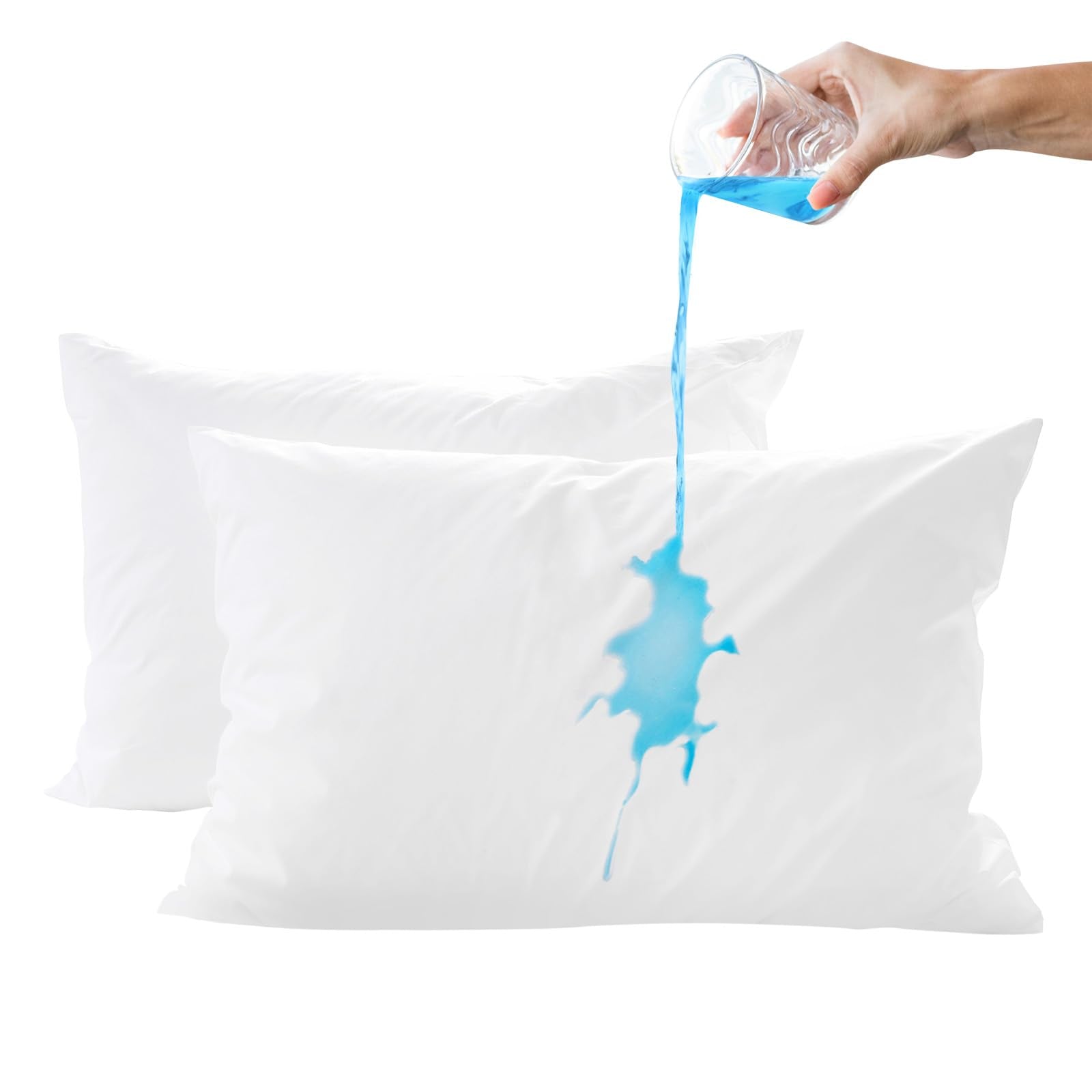 Fairpeak 100% Waterproof Pillow Protector, Pillowcase Protector With Zipper, Soft Comfortable Pillow Covers King Size, 20X 36, 4